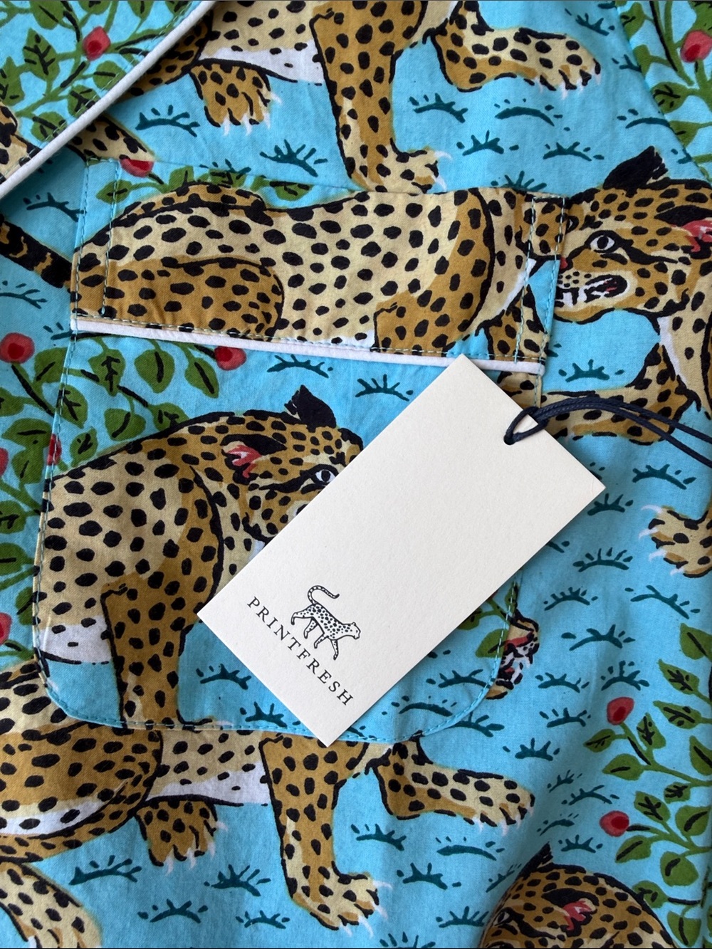 Printfresh Bagheera Leopard 🐆 Print Something Blue (Aqua) Short Pajama Set-XXS - Picture 16 of 16
